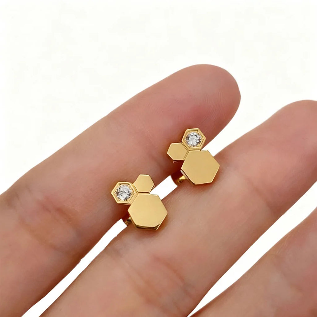 Fashionable New 925 Sterling Silver Honeycomb Shaped Women's Jewelry Earrings, Exquisite, Unique, And Luxurious Gifts.