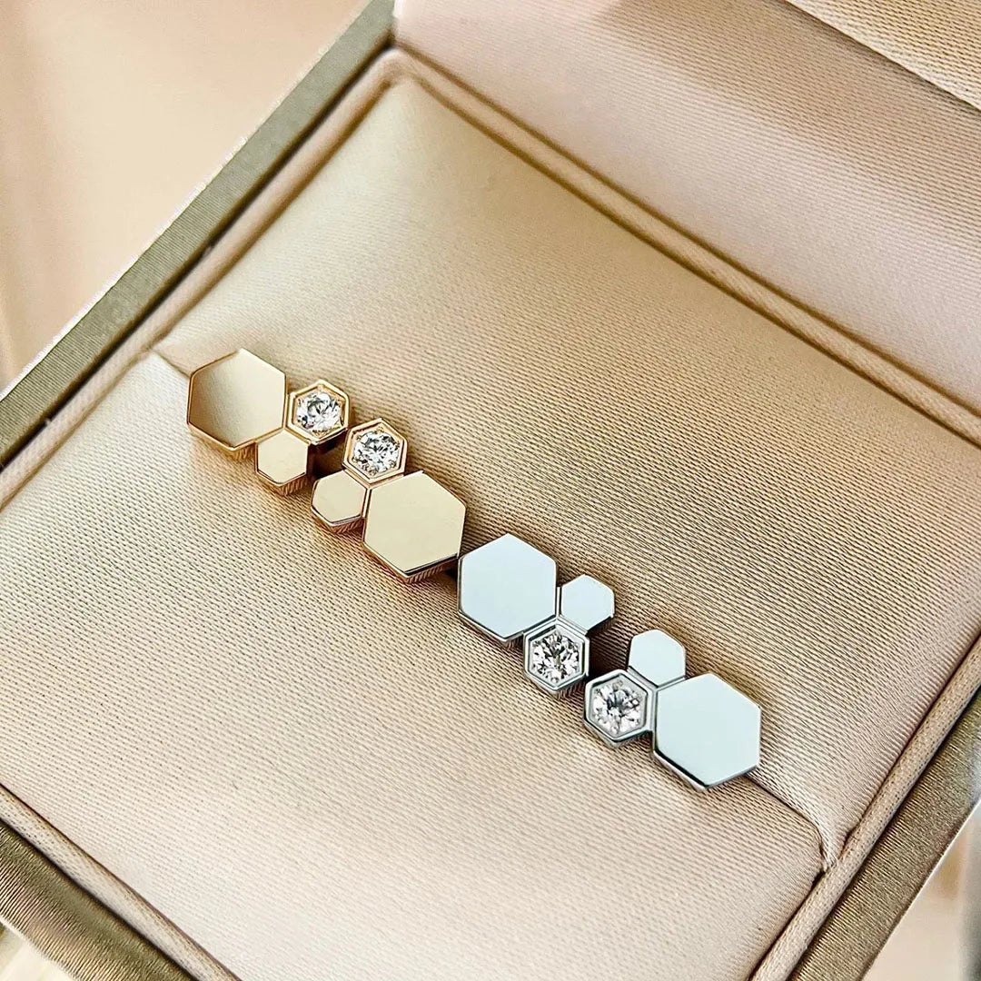 Fashionable New 925 Sterling Silver Honeycomb Shaped Women's Jewelry Earrings, Exquisite, Unique, And Luxurious Gifts.